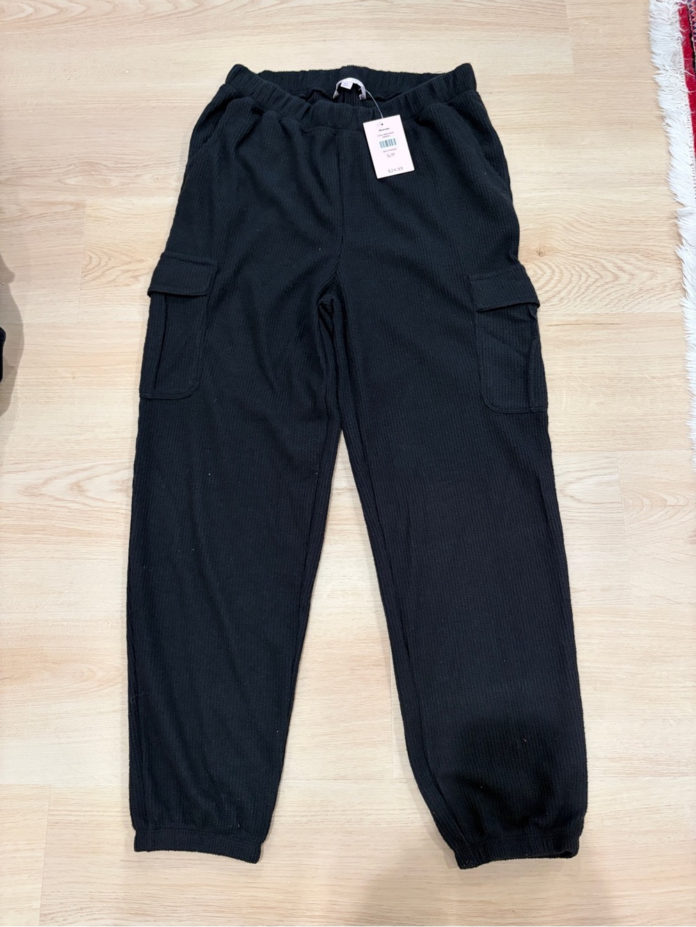 NWT Bluenotes Black Waffle Women's Sweatpant Joggers - Small (#2)